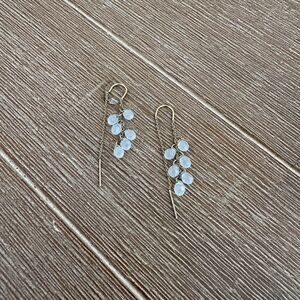 Elegant Gold and Blue Dangle Earrings